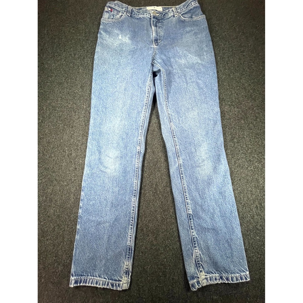 Tommy Hilfiger Jeans Women's Size 12 L/33 Blue Denim Y2K High Rise Straight Leg